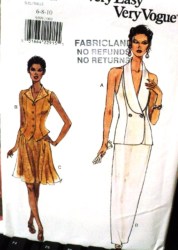 9399 SO EZ VOG 2 BRSTED TUX TOP,STRT-FLARE SKIRT PATTERN 6-10